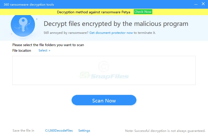 360 Ransomware Decryption Tools ภาพหน้าจอ 1