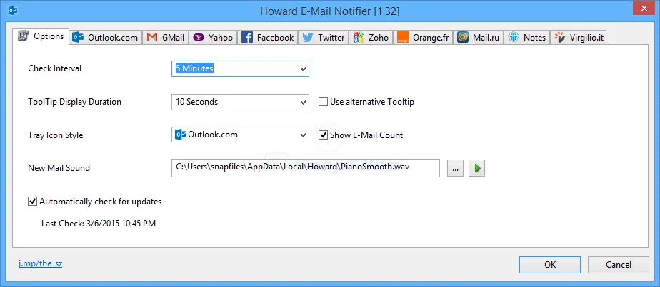 Howard E-Mail Notifier ภาพหน้าจอ 2