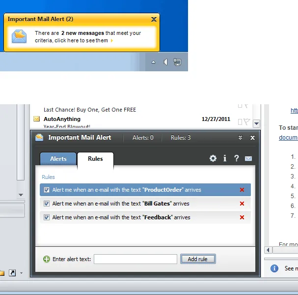 Important Mail Alert for Outlook ภาพหน้าจอ 1