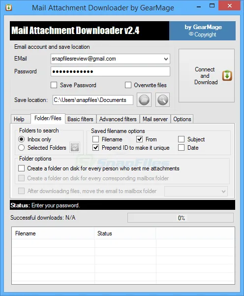 Mail Attachment Downloader ภาพหน้าจอ 1