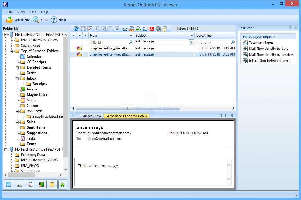 Kernel Outlook PST Viewer ภาพหน้าจอ 1