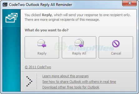 CodeTwo Outlook Reply All Reminder ภาพหน้าจอ 1