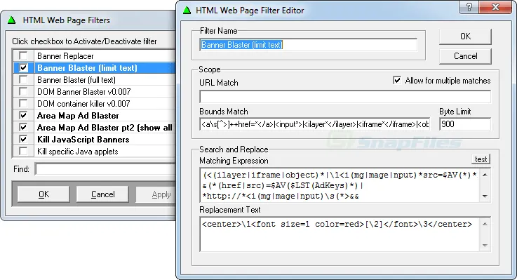 Proxomitron ภาพหน้าจอ 2