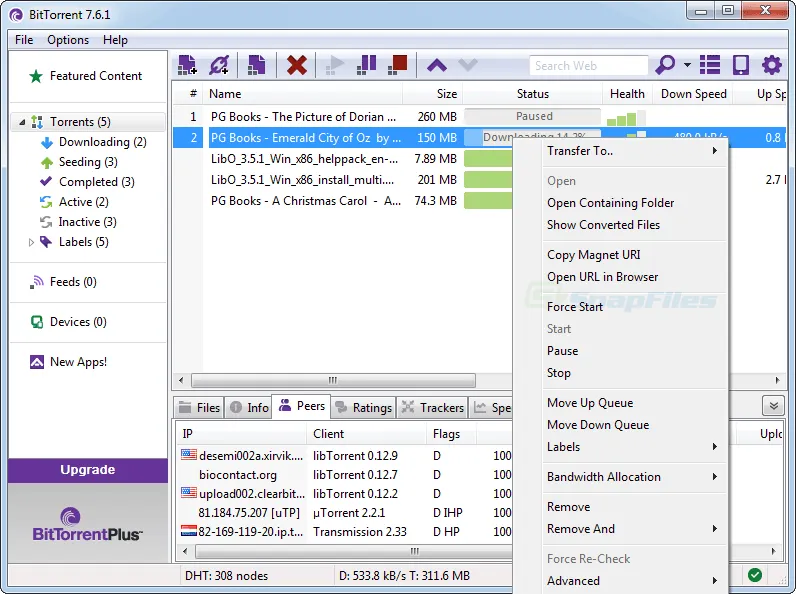 BitTorrent Free ภาพหน้าจอ 2