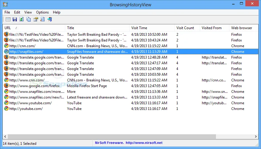 BrowsingHistoryView ภาพหน้าจอ 1