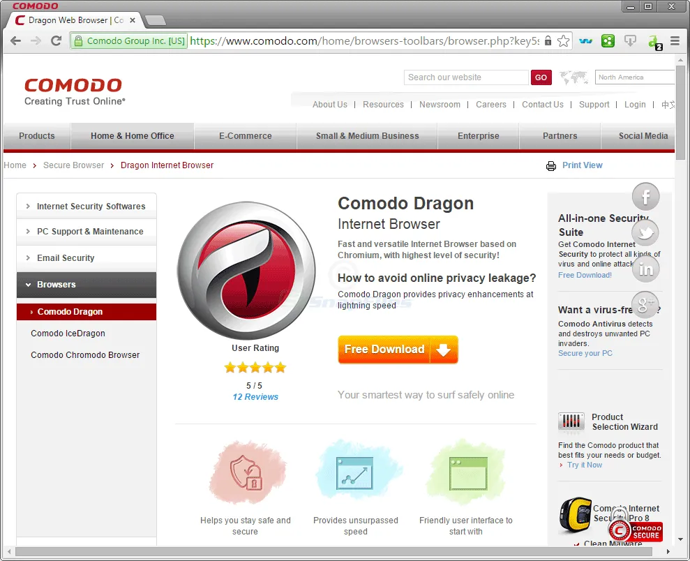 Comodo Dragon ภาพหน้าจอ 1