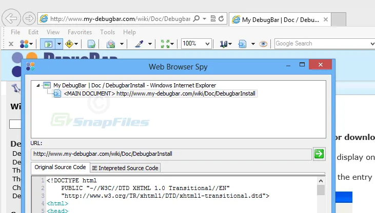 Debugbar ภาพหน้าจอ 1