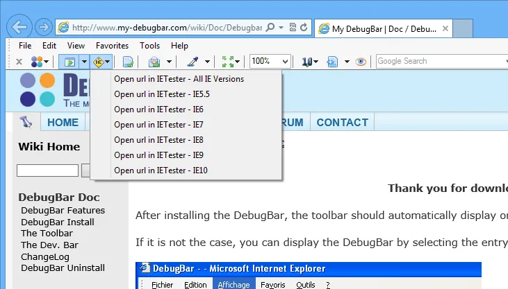 Debugbar ภาพหน้าจอ 2