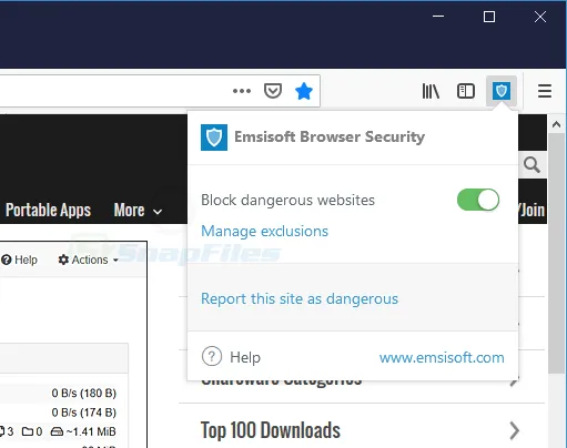 Emsisoft Browser Security for Firefox ภาพหน้าจอ 1