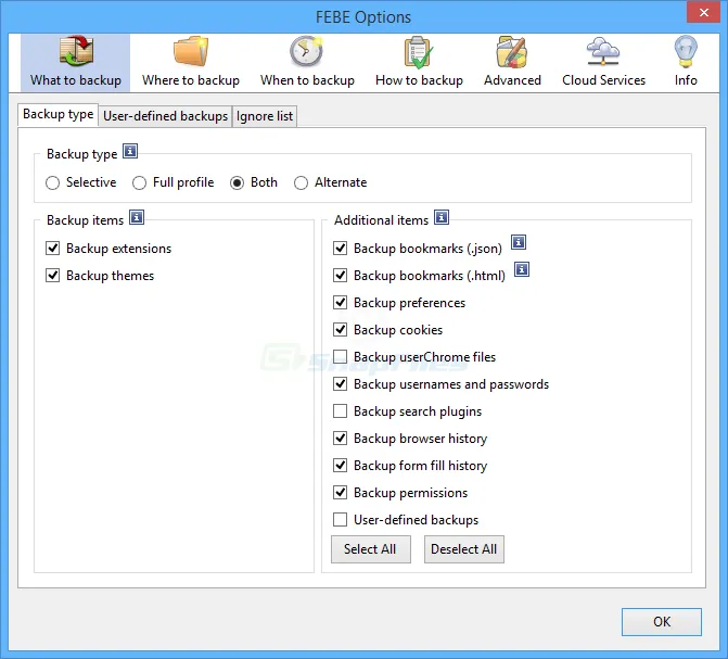 Firefox Extension Backup (FEBE) ภาพหน้าจอ 1