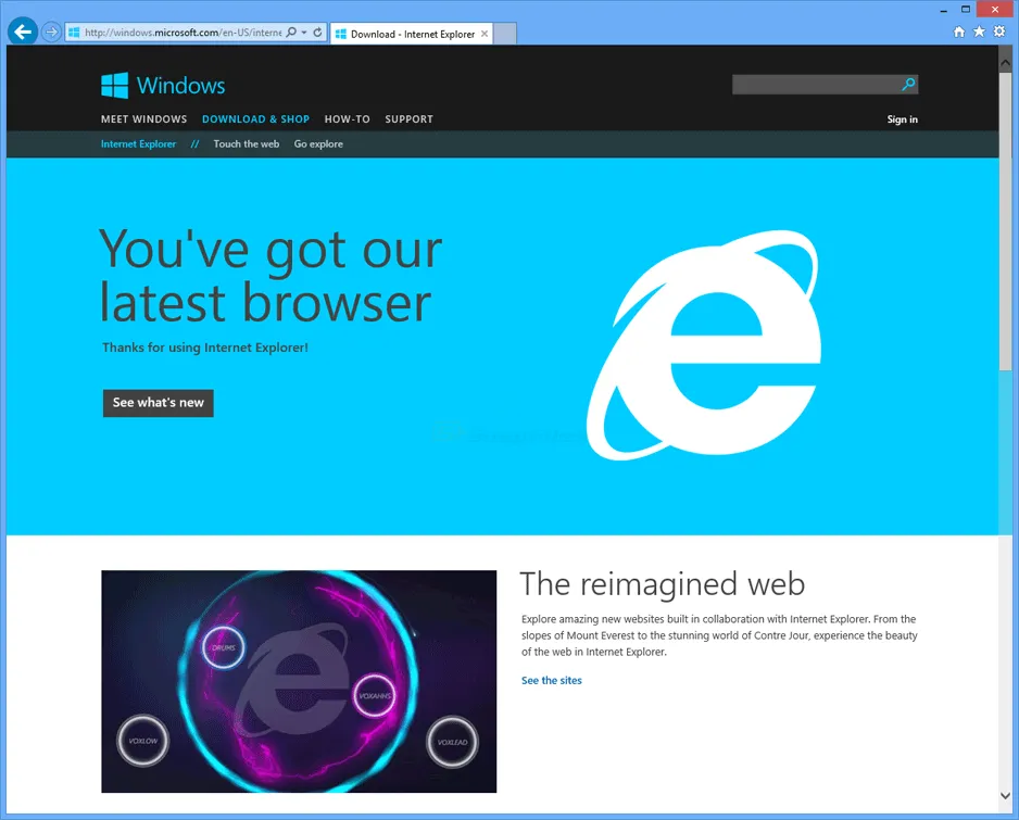 Internet Explorer 11 (Win7) ภาพหน้าจอ 1