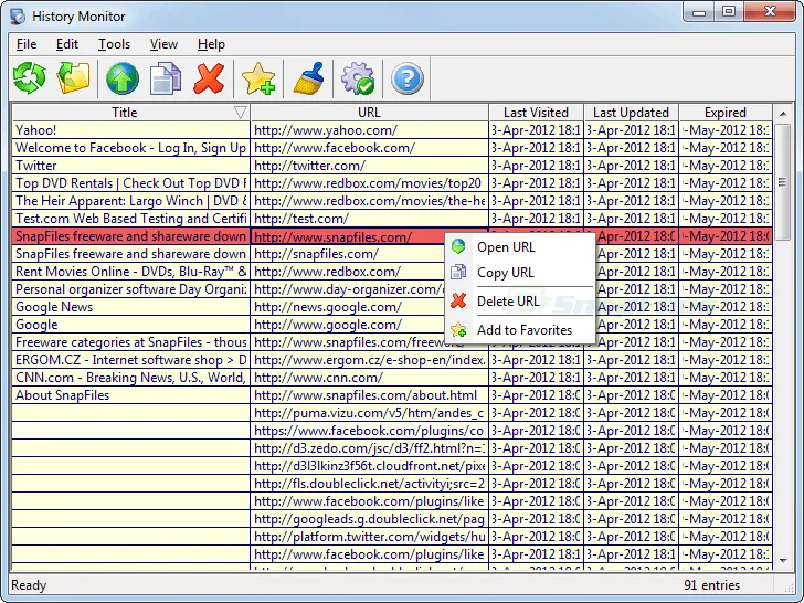 IE History Monitor ภาพหน้าจอ 1