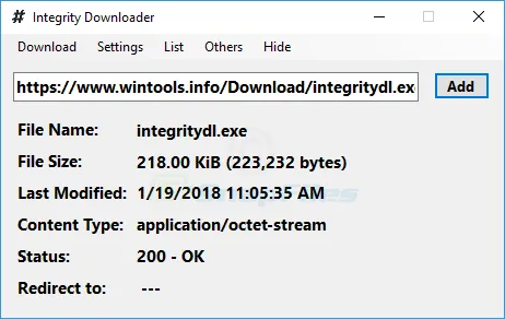 Integrity Downloader ภาพหน้าจอ 1