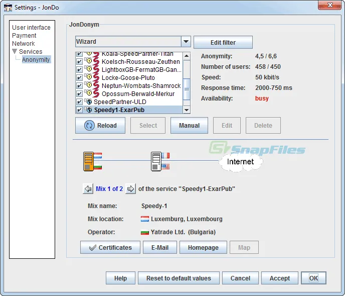 JAP Anon Proxy ภาพหน้าจอ 2