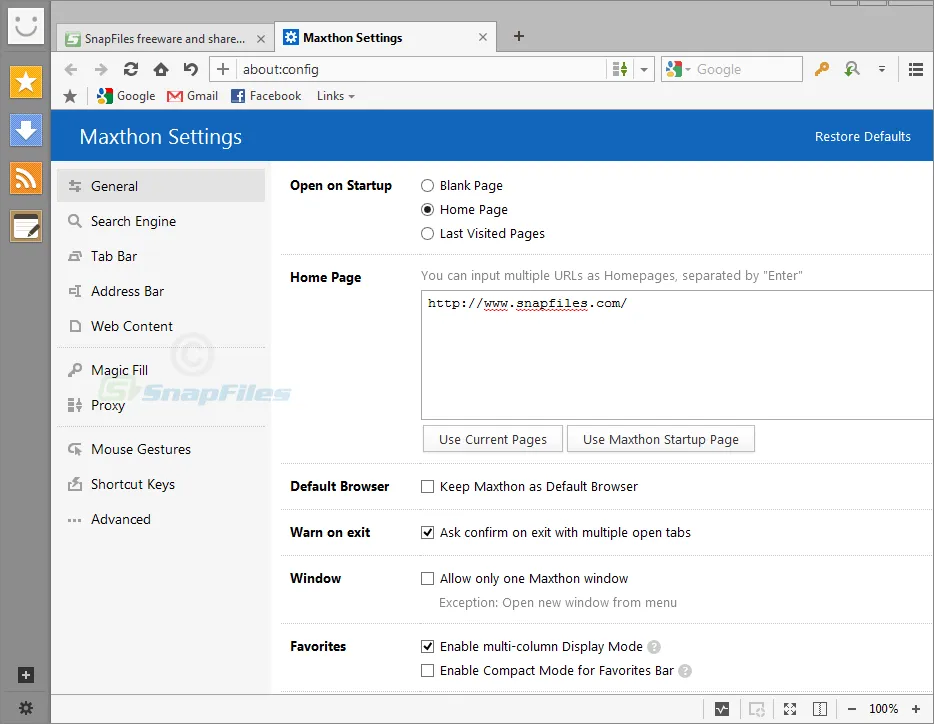 Maxthon ภาพหน้าจอ 2