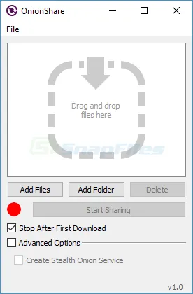 OnionShare ภาพหน้าจอ 1