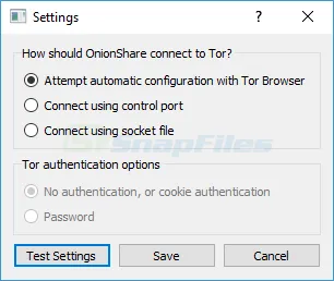 OnionShare ภาพหน้าจอ 2