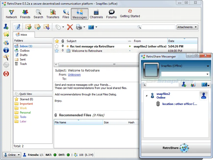 RetroShare ภาพหน้าจอ 2