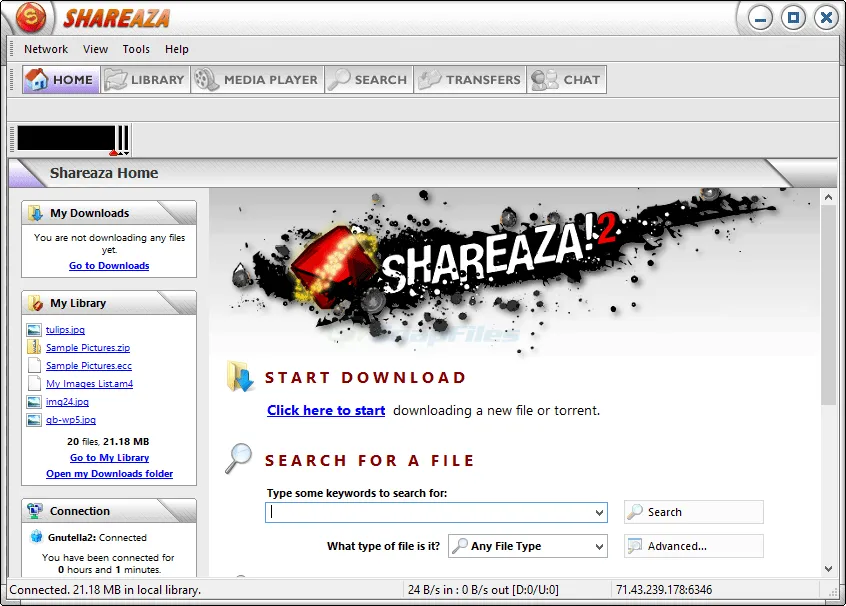 Shareaza ภาพหน้าจอ 1