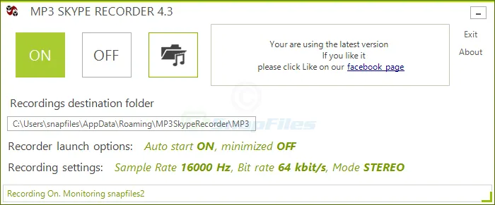 MP3 Skype Recorder ภาพหน้าจอ 1