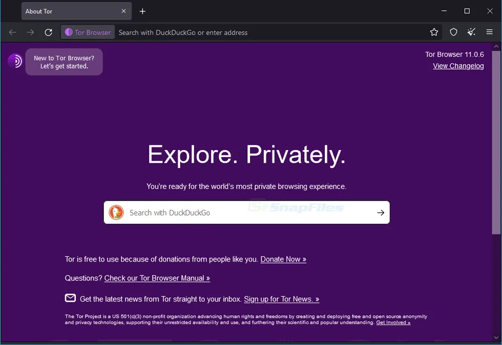 Tor Browser ภาพหน้าจอ 1