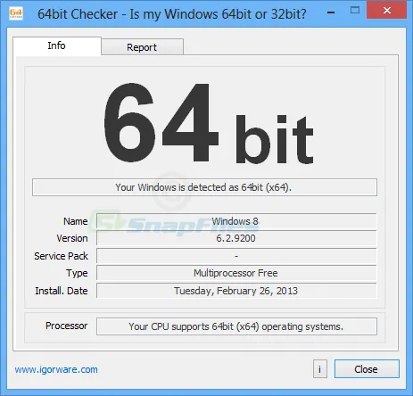 64bit Checker ภาพหน้าจอ 1