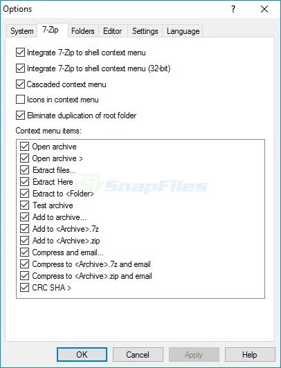 7-Zip ภาพหน้าจอ 2