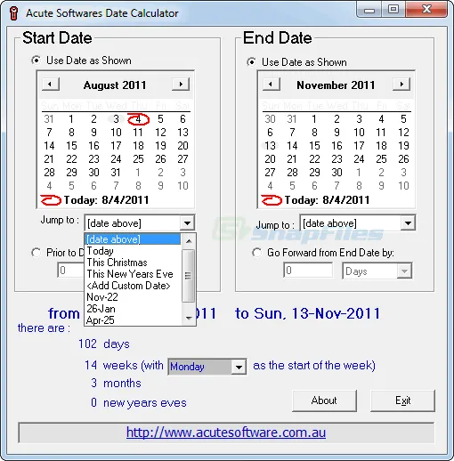 Acute Date Calculator ภาพหน้าจอ 2