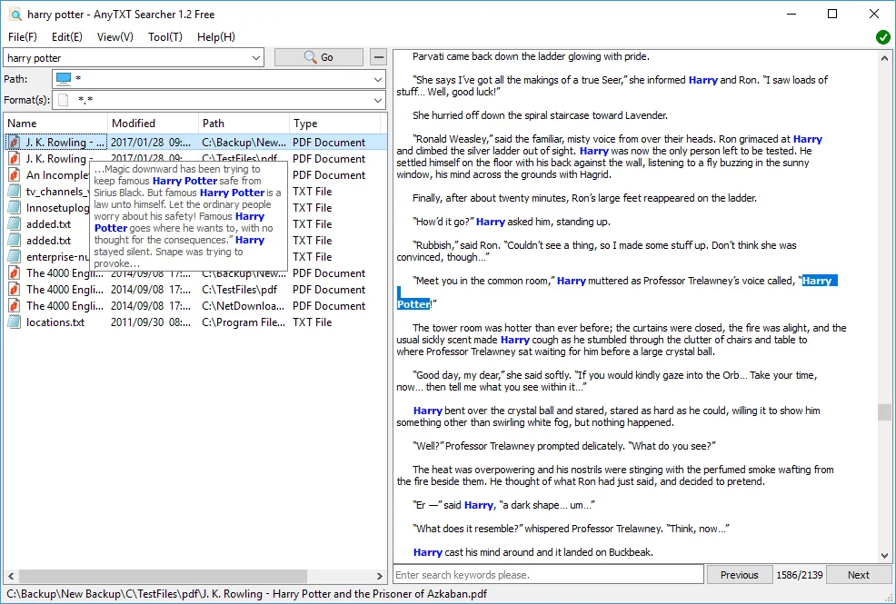 AnyTXT Searcher ภาพหน้าจอ 2