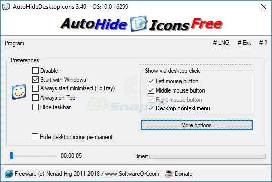 AutoHideDesktopIcons ภาพหน้าจอ 1