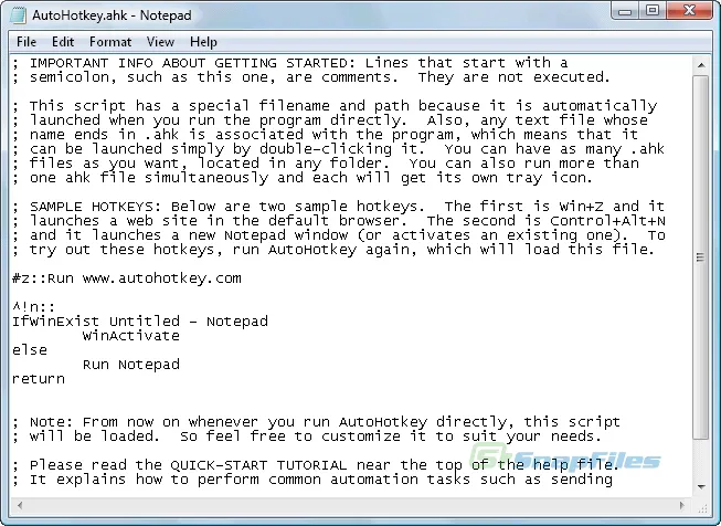 AutoHotkey ภาพหน้าจอ 1
