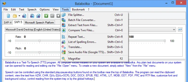 Balabolka ภาพหน้าจอ 2