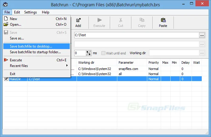 Batchrun ภาพหน้าจอ 2