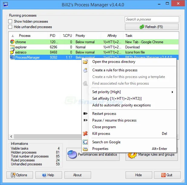 Bill2`s Process Manager ภาพหน้าจอ 1