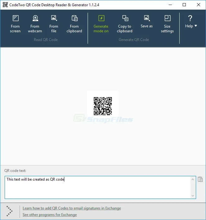 CodeTwo QR Code Desktop Reader and Generator ภาพหน้าจอ 2