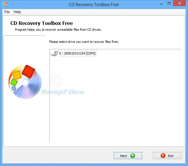 CD Recovery Toolbox Free ภาพหน้าจอ 1