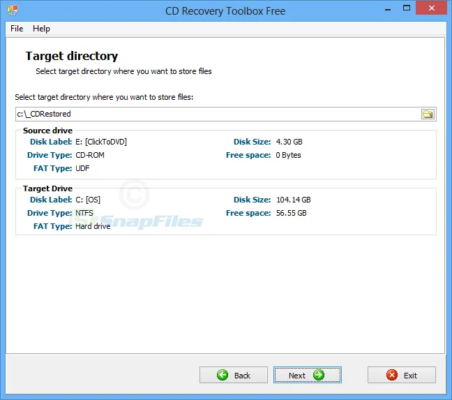 CD Recovery Toolbox Free ภาพหน้าจอ 2