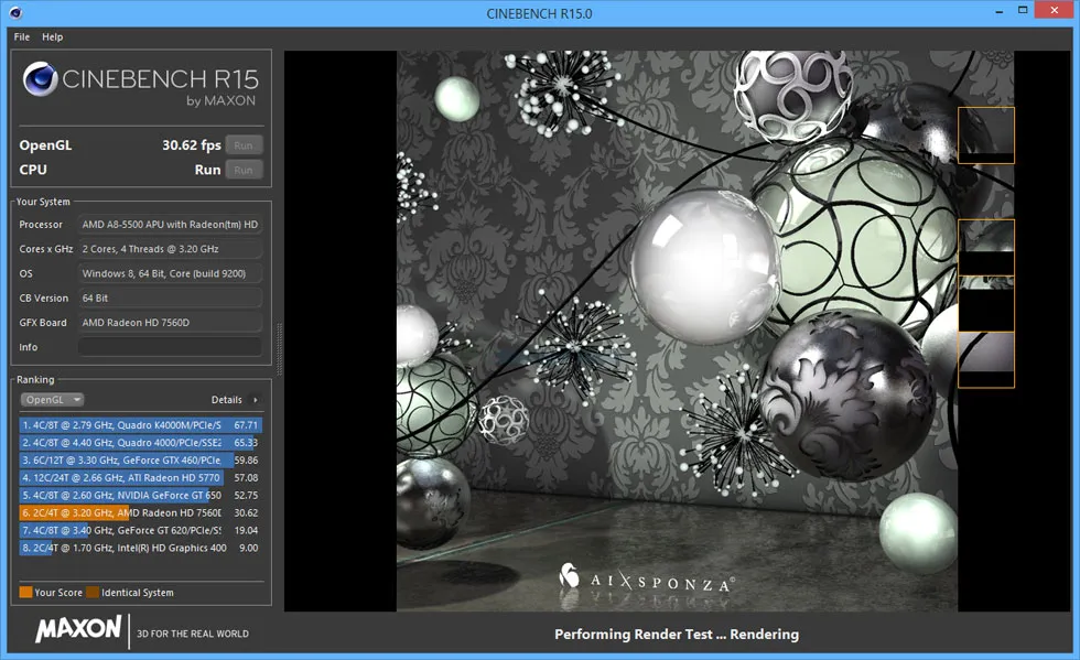 MAXON CINEBENCH ภาพหน้าจอ 2