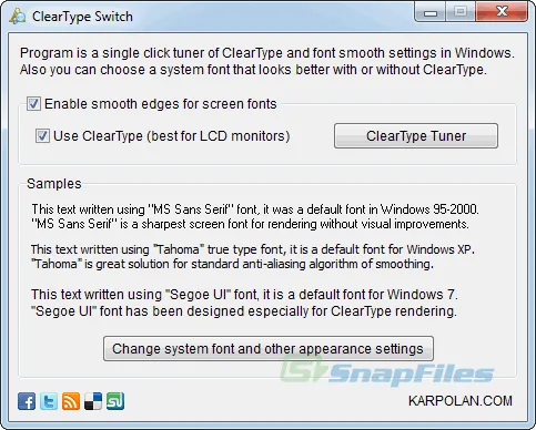 ClearType Switch ภาพหน้าจอ 1