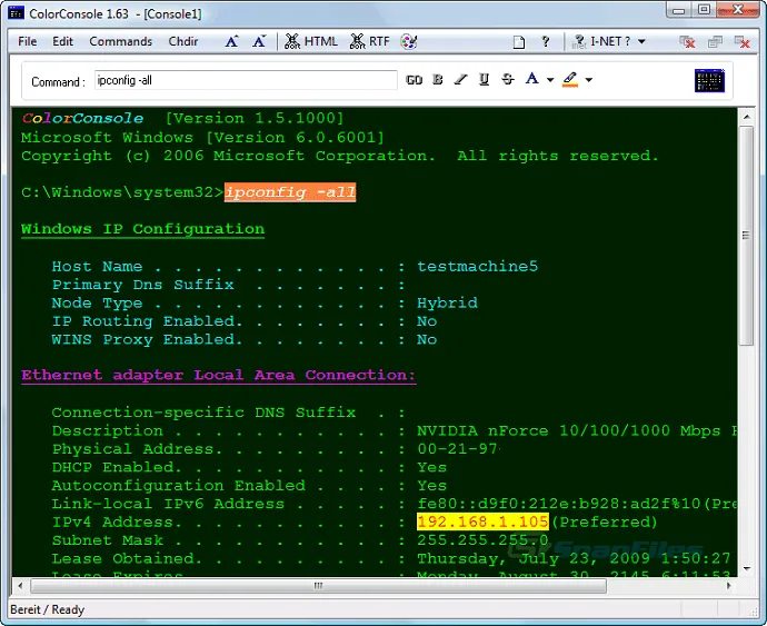 ColorConsole ภาพหน้าจอ 1