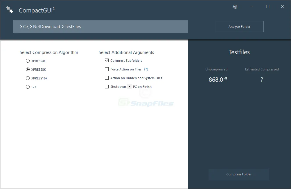 CompactGUI ภาพหน้าจอ 1