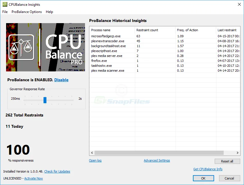 CPUBalance ภาพหน้าจอ 1