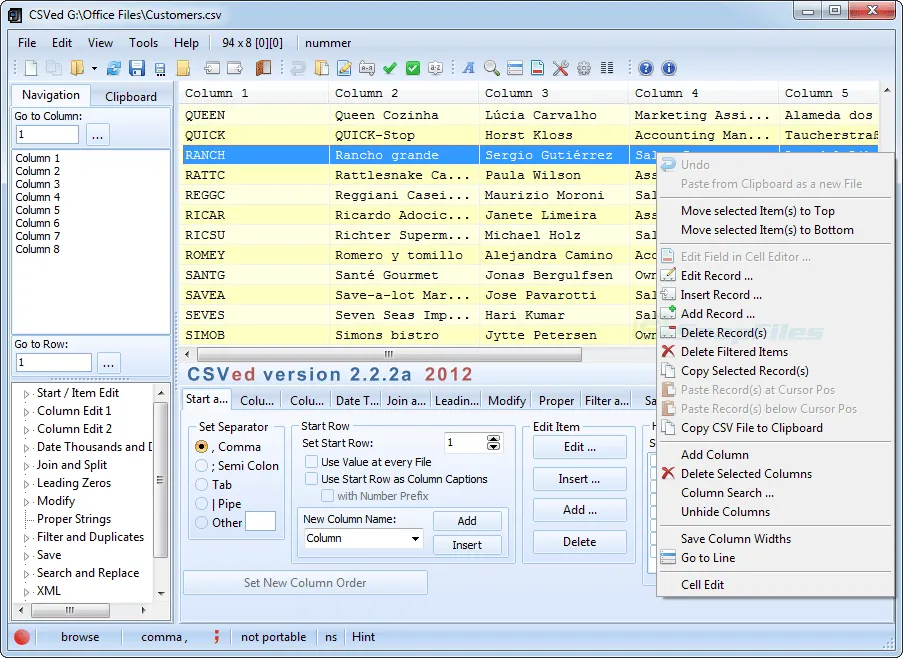 CSVed ภาพหน้าจอ 1