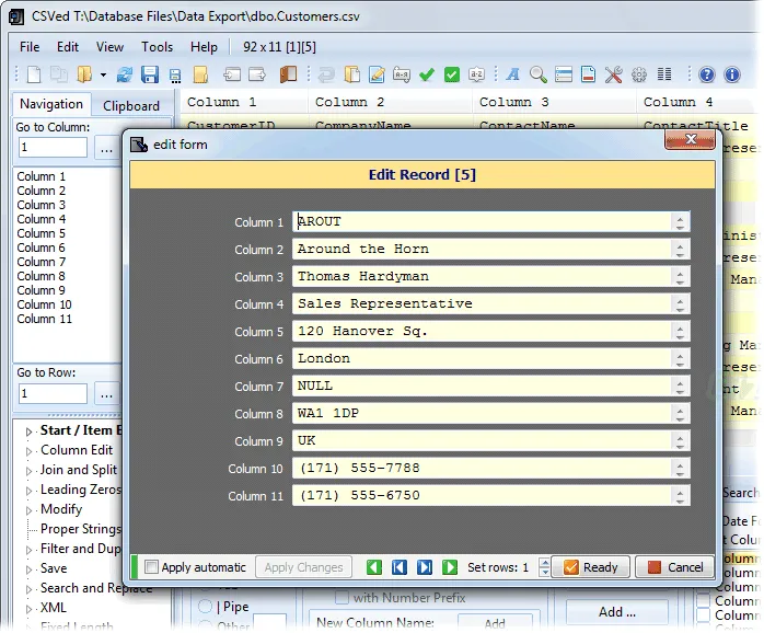 CSVed ภาพหน้าจอ 2