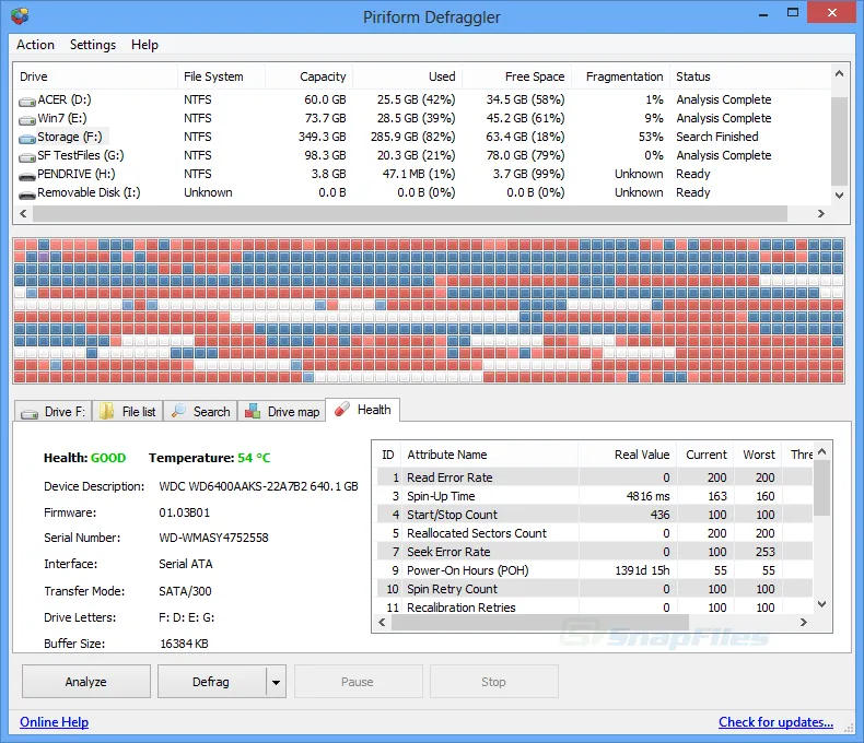 Defraggler ภาพหน้าจอ 2