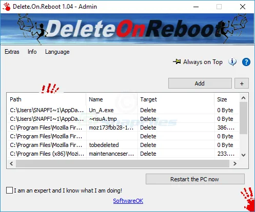 Delete.On.Reboot ภาพหน้าจอ 1