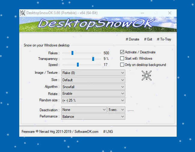 DesktopSnowOK ภาพหน้าจอ 1