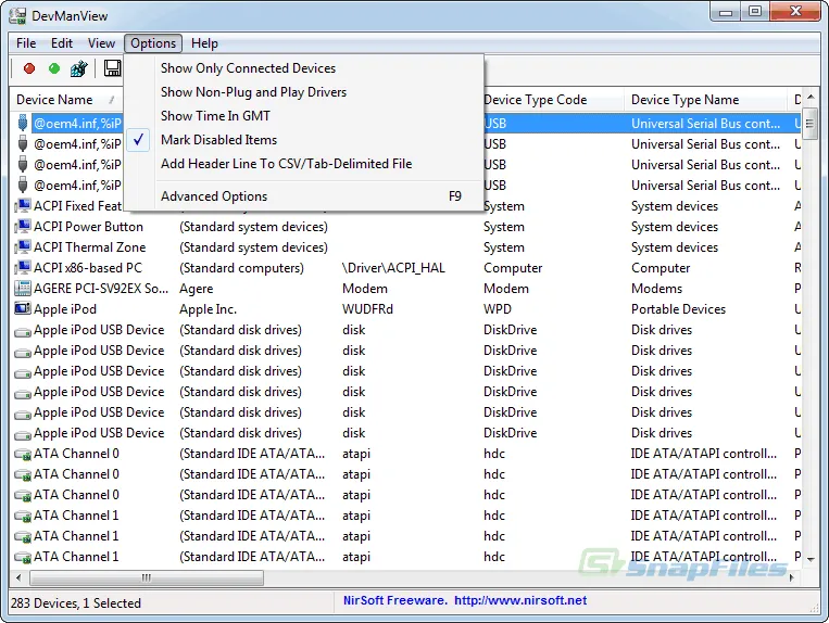 DevManView ภาพหน้าจอ 2