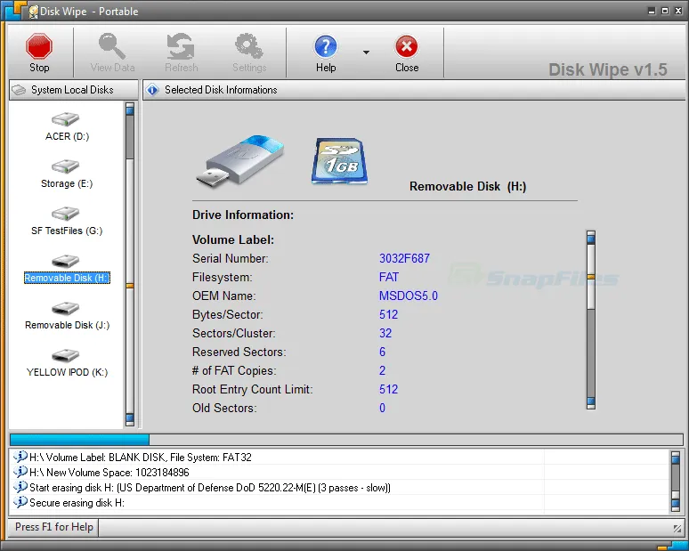 Disk Wipe ภาพหน้าจอ 1