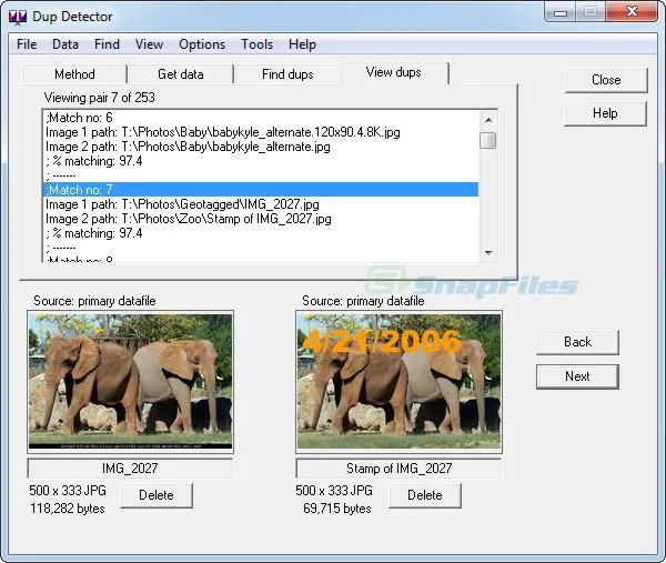 DupDetector ภาพหน้าจอ 2